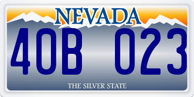 NV license plate 40B023