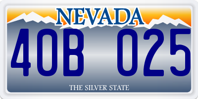NV license plate 40B025