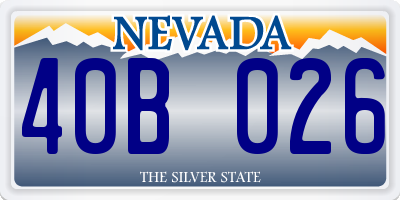 NV license plate 40B026