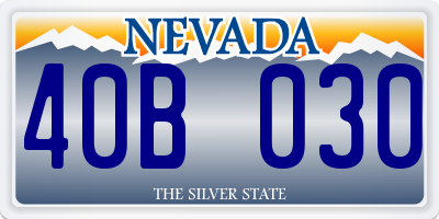 NV license plate 40B030
