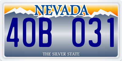 NV license plate 40B031