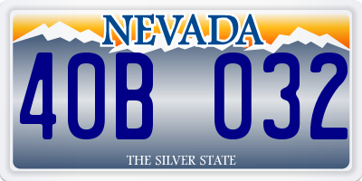 NV license plate 40B032