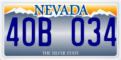 NV license plate 40B034