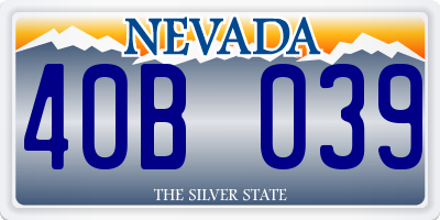 NV license plate 40B039