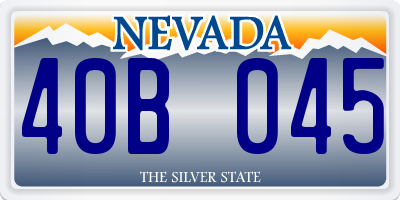 NV license plate 40B045
