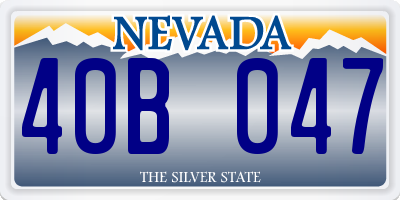 NV license plate 40B047