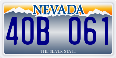 NV license plate 40B061