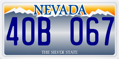 NV license plate 40B067