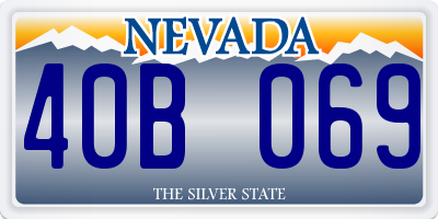 NV license plate 40B069