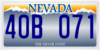 NV license plate 40B071