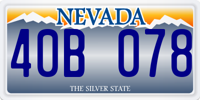 NV license plate 40B078