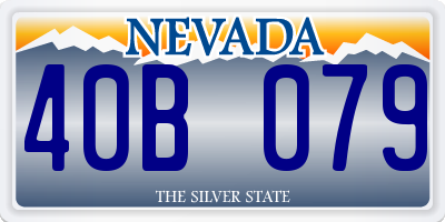 NV license plate 40B079