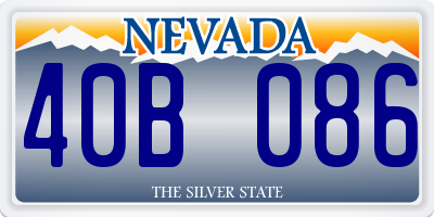 NV license plate 40B086