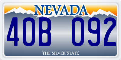 NV license plate 40B092