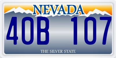 NV license plate 40B107