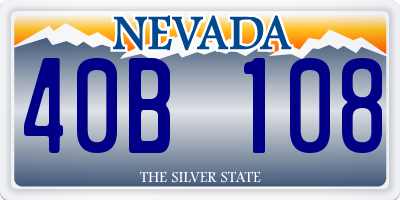 NV license plate 40B108