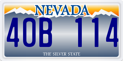 NV license plate 40B114