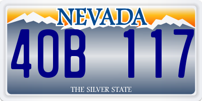 NV license plate 40B117