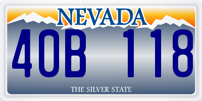 NV license plate 40B118