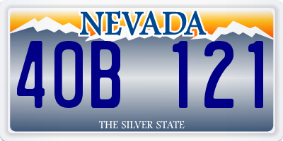 NV license plate 40B121