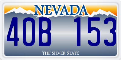 NV license plate 40B153