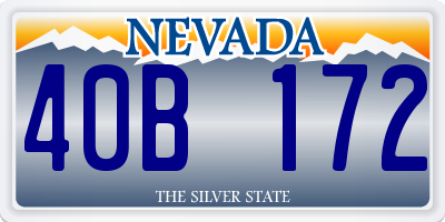 NV license plate 40B172