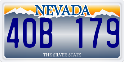 NV license plate 40B179