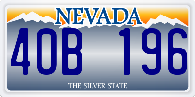 NV license plate 40B196
