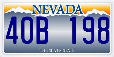 NV license plate 40B198
