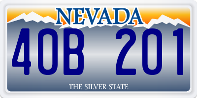 NV license plate 40B201