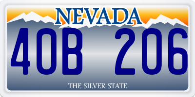 NV license plate 40B206