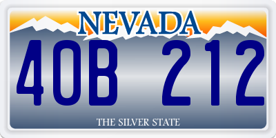 NV license plate 40B212