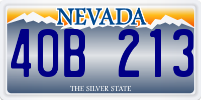 NV license plate 40B213