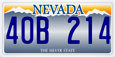 NV license plate 40B214