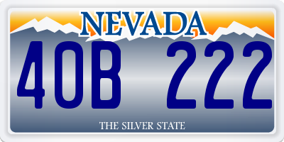 NV license plate 40B222
