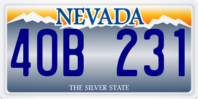 NV license plate 40B231
