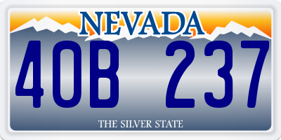 NV license plate 40B237