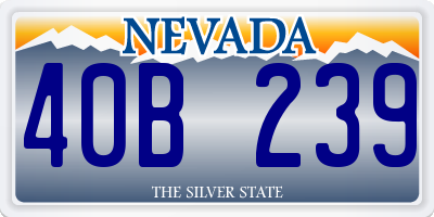 NV license plate 40B239