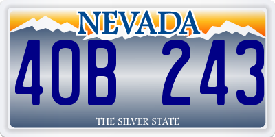 NV license plate 40B243