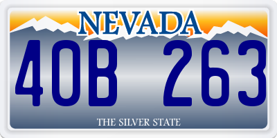 NV license plate 40B263
