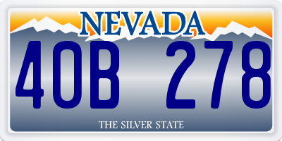 NV license plate 40B278