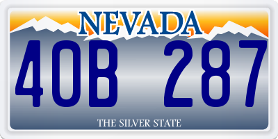 NV license plate 40B287