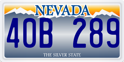 NV license plate 40B289