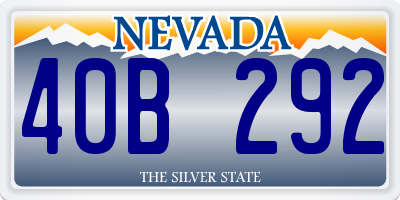 NV license plate 40B292