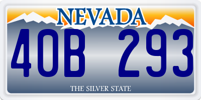 NV license plate 40B293