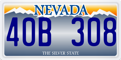 NV license plate 40B308