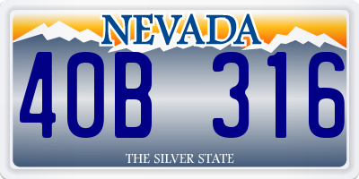 NV license plate 40B316