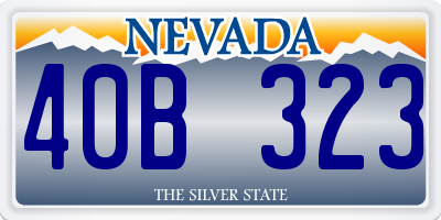 NV license plate 40B323