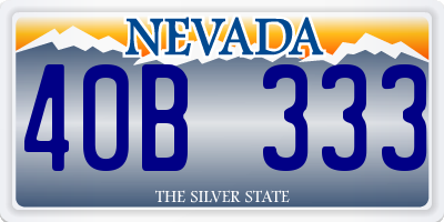 NV license plate 40B333