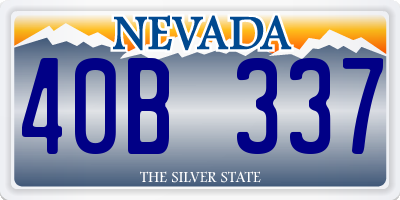 NV license plate 40B337